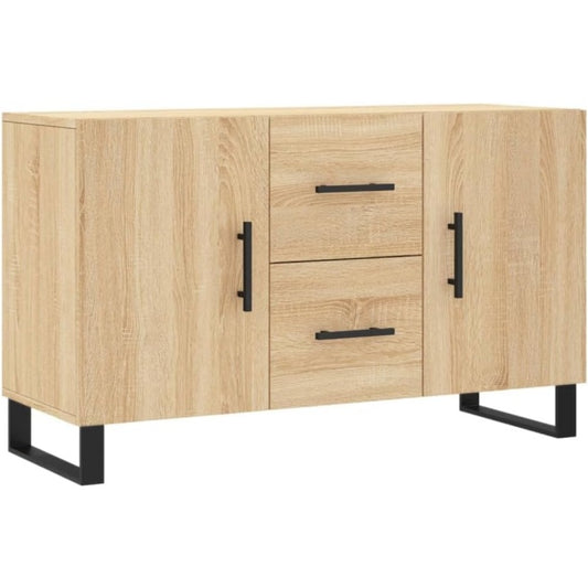 Rangement vertical chene Sonoma avec pieds, armoire contemporaine pour optimiser l'organisation interieure